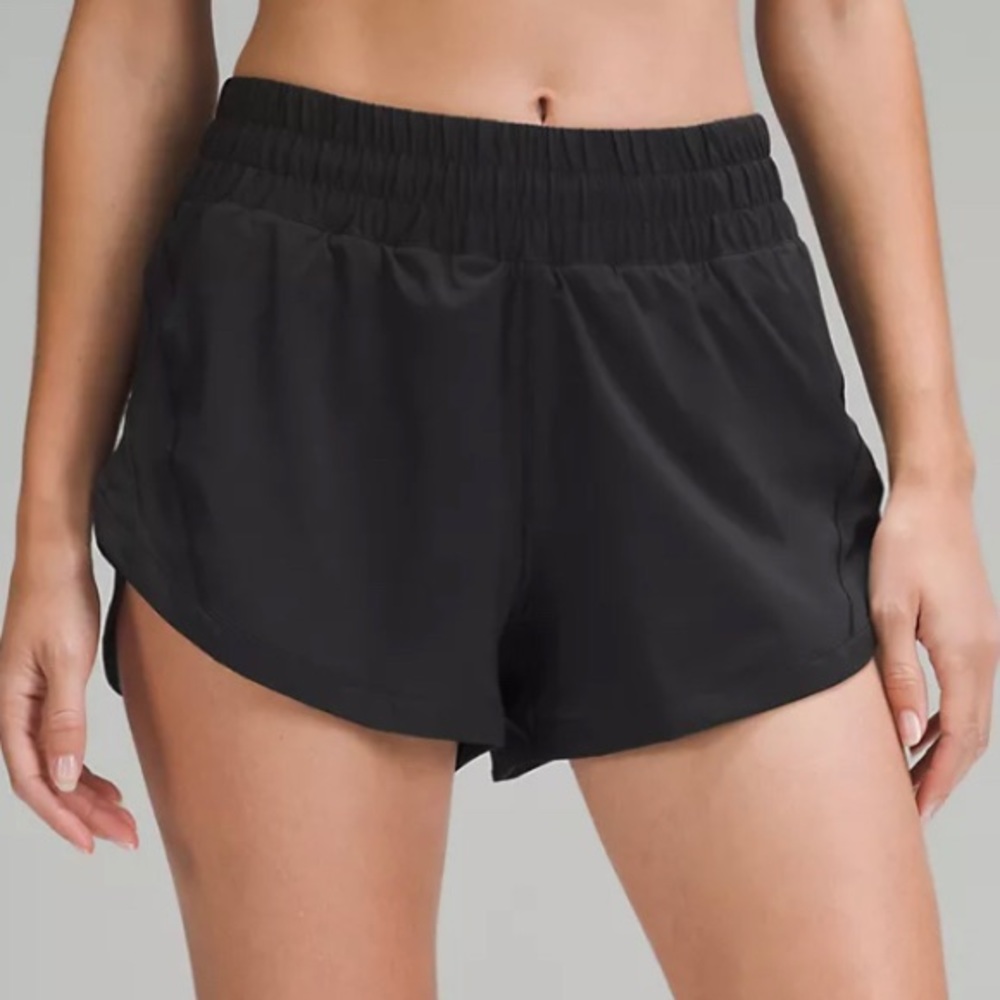 Lululemon Women’s Black Track That High-Rise Lined Short 3"